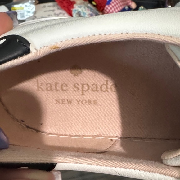 Kate Spade White Leather Upper with black polka dot spade - Picture 9 of 12